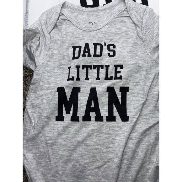 Patpat Baby Boy 2-Pack Bamboo Graphic Romper Bodysuit Soft Little Bro Daddy’s - Picture 2 of 5